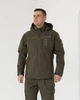 Чоловіча утеплена куртка на флісі з капюшоном, Softshell, колір олива 50 - зображення 1