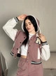 Бомбер женский, полар флис, плотность 420, пыльно розовый с молочным, L-XL - изображение 7