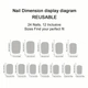 Накладні нігті Nail класичні чорні, квадрат, короткі, 24 шт - зображення 3