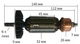 Якір VJ Parts для лобзик Фіолент 520 Ростов (140*32 6-з ліво) аналог ІДФР684263009І - зображення 2
