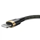Кабель для iPhone 1м. USB to Lightning 2.4A Cafule, gold/black, Baseus для зарядки и передачи данных (CALKLF-BV1) - изображение 5