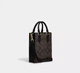 Женская кожаная сумка Coach Mini Tote In Signature Canvas, коричневая - изображение 2