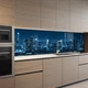 Наклейка на кухонный фартук 60 х 300 см, фотопечать с защитной ламинацией, Ночной город в синем оттенке(БП-14-ar4199) - изображение 3