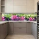 Наклейка на кухонный фартук 60 х 200 см, фотопечать с защитной ламинацией, розовые орхидеи на камнях с(БП-11-fl65795) - изображение 6