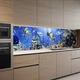 Наклейка на кухонный фартук 65 х 250 см, фотопечать с защитной ламинацией, Подводный мир с яркими рыбками(БП-13-an145) - изображение 3