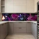 Наклейка на кухонный фартук 60 х 200 см, фотопечать с защитной ламинацией, фиолетовые орхидеи и бабочки(БП-11-fl7903) - изображение 3