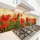 Фото панель универсальная ПЭТ, Самофиксирующая 62 х 410 см (толщина 1,2 мм), поле с красными маками(ПЭТ4-fl6498) - изображение 1