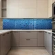 Наклейка на кухонный фартук 65 х 250 см, фотопечать с защитной ламинацией, большие капли дождя на синем фоне(БП-13-tx364) - изображение 4