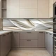 Наклейка на кухонный фартук 60 х 250 см, фотопечать с защитной ламинацией, ЗД абстракция волн(БП-12-ab9712) - изображение 6