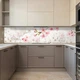 Наклейка на кухонный фартук 60 х 250 см, фотопечать с защитной ламинацией, ветка с розовыми цветами на светлом(БП-12-fl96620) - изображение 6