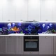 Наклейка на кухонный фартук 60 х 300 см, фотопечать с защитной ламинацией, неоновый подводный мир(БП-14-an4477) - изображение 5