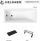 Ванна акриловая Helmken Rivana 170x70 см (275E01268S) комплект 3 в 1: прямоугольная ванна, ножки, Черный подголовник - изображение 18