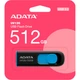USB флеш накопитель ADATA 512GB AUV 128 Black/Blue USB 3.2 (AUV128-512G-RBE) - изображение 4