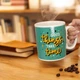 Большая керамическая кружка "Good things take time", 1 литр, Зеленая (Кружка гигант) - изображение 2
