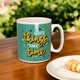 Большая керамическая кружка "Good things take time", 1 литр, Зеленая (Кружка гигант) - изображение 8