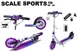 Детский самокат Scale Sports SS-23 + фонарик + звоночек. Дисковый тормоз. Передний амортизатор. Фиолетовый - изображение 2