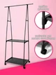 Вешалка для одежды двухъярусная COAT RACK TRIANGULAR 6056 передвижная стойка для вещей с полками на колесиках - изображение 2