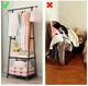 Вешалка для одежды двухъярусная COAT RACK TRIANGULAR 6056 передвижная стойка для вещей с полками на колесиках - изображение 4