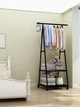 Вешалка для одежды двухъярусная COAT RACK TRIANGULAR 6056 передвижная стойка для вещей с полками на колесиках - изображение 5