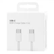 Кабель для быстрой зарядки iPhone 15/16 Pro Max длиной 1 метр с разъемом Type-C to Type-C (USB-C) зарядка для айфона/самсунга 1M шнур для iPad Cable IOS White - изображение 1