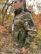 Куртка тактична комбат жіноча мультикам водовідштовхувальна SoftShell Combat жіноча S L - зображення 4