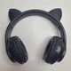 Наушники Bluetooth с кошачьими ушками Cat беспроводные накладные, аккумуляторные наушники с RGB подсветкой и встроенным микрофоном, стильные складные наушники с поддержкой microSD, USB, FM, AUX Черные STN-28-Black - изображение 9