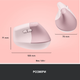 Миша Logitech Lift Vertical Ergonomic Wireless/Bluetooth Rose (910-006478) - зображення 10