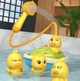 Детский набор игрушек для купания 7в1 Funny Duck уточки для ванной / пляжа с игрушечным душем и лодкой, желтый (100404586) - изображение 2