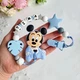 Подарочный набор для мальчика с именной игрушкой грызунком Микки Маус (беби блю),на выписку, крестины, полгода - изображение 3
