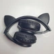 Наушники Bluetooth беспроводные с кошачьими ушками Cat, накладные аккумуляторные наушники с RGB подсветкой, встроенным микрофоном, MP3 плеером, поддержкой microSD, USB, AUX, складные наушники Черные KTC-82-Black - изображение 4