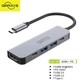 Адаптер перетворювач конвертер Type-C - HDMI 4K + USB Qianji 5 в 1 - зображення 1