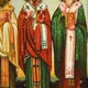 Икона "Святые Василий Великий, Иоанн Златоуст, Григорий Богослов" янтарная 15х20 - изображение 10