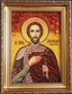 Икона "Святой князь Александр Невский" янтарная 30х40 - изображение 2