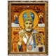 Ікона "Святий Миколай Чудотворець" бурштинова 15х20 - зображення 4