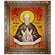 Икона "Святой Алипий Столпник (Адрианопольский)" янтарная 15х20 - изображение 2