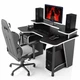 Компьютерный геймерский стол COMFORT с надстройкой и ящиками GT14N 140 см белый с черным черно белый - изображение 4