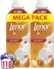 Упаковка кондиціонера для білизни Lenor Золота орхідея 118 циклів прання 1.239 л х 2 шт (8700216880855) - зображення 1