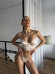 Комплект білизни з корсетом та трусиками беж, S - зображення 6