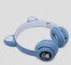 Детские беспроводные наушники с кошачьими ушками Cat MZ-023 Bluetooth RGB подсветка FM microSD Синий - изображение 3