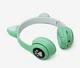 Детские беспроводные наушники с кошачьими ушками Cat MZ-023 Bluetooth RGB подсветка FM microSD Зеленый - изображение 2