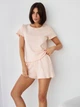 Пижама (футболка + шорты) женская хлопковая BARWA garments 0355/356 M Персиковая (2113553562265) - изображение 1