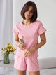Піжама (футболка + шорти) жіноча бавовняна BARWA garments 0355/356 M Рожева (2113553562180) - зображення 1