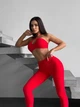 Спортивний костюм «Brazilian» (топ з чашками та легінси з пуш-ап ефектом), червоного кольору, розмір L - зображення 4