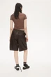 Шорти з еко-шкіри H&M 271232134 XS Темно-коричневий - изображение 4