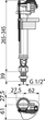 Впускний механізм для бачка з нижнім підведенням і металевою різьбою 1/2" Alca Plast A18-1/2" - зображення 2
