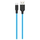 Зарядний кабель HOCO X21 Plus Silicone MicroUSB Cable 1m Black/Blue - зображення 1