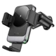 Тримач для мобільного з БЗП HOCO HW13 Speed ​​Wireless Fast Charging Car Holder (Air Outlet) Black Metal Gray - зображення 1