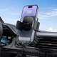 Тримач для мобільного з БЗП HOCO HW13 Speed ​​Wireless Fast Charging Car Holder (Air Outlet) Black Metal Gray - зображення 7