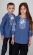 Дитяча вишиванка для дівчинки vishivano4ka 917-7 134-140 синя - изображение 3