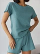 Пижама (футболка + шорты) женская больших размеров хлопковая BARWA garments 0355/356 XL Темно-бирюзовая (2113553564849) - изображение 9